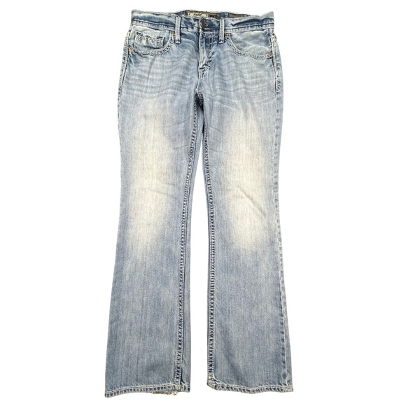 BKE Aiden Jeans Mens 32R Light Wash Slim Straight Leg Bootcut Denim Pants - Picture 1 of 13